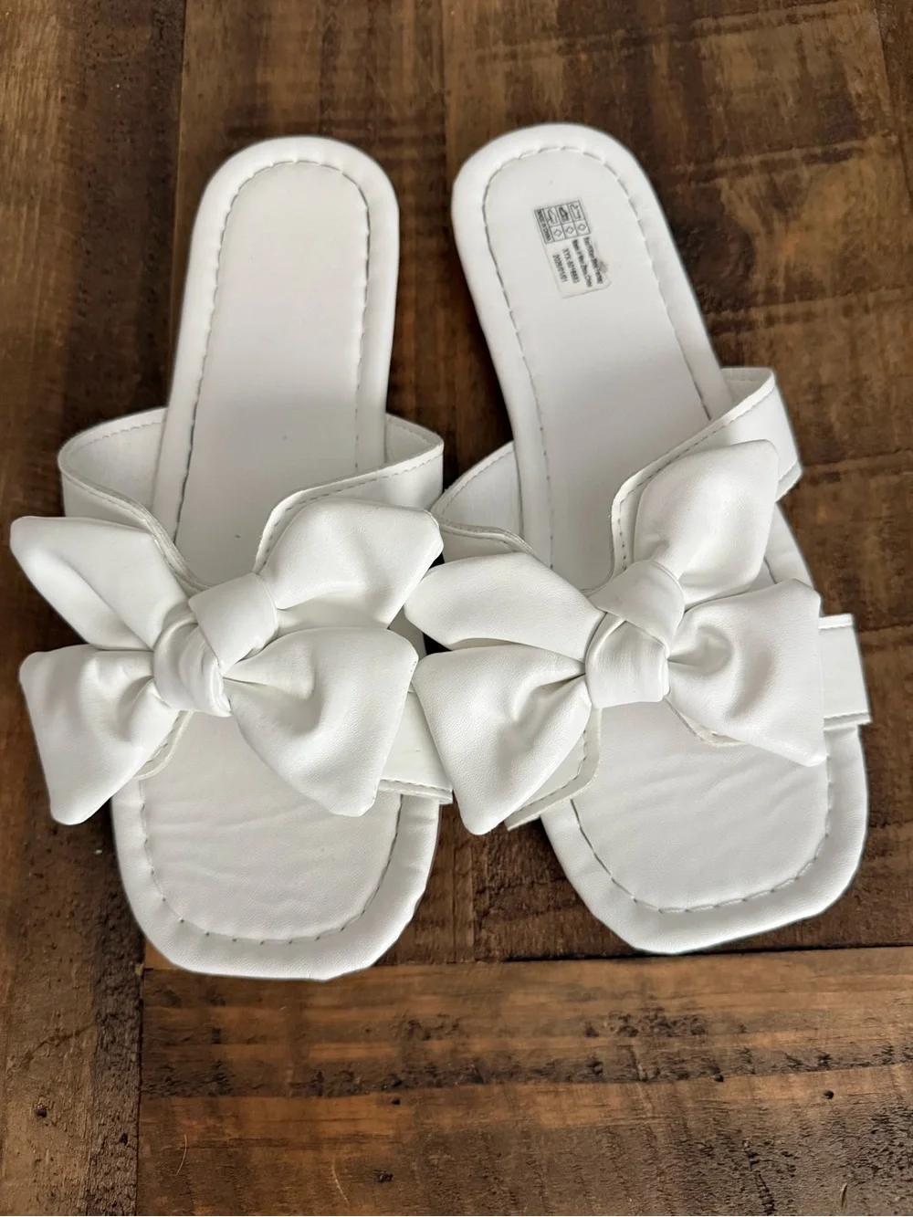 White Bow Slide Sandals for Kids - Cute Slip-On Slides
